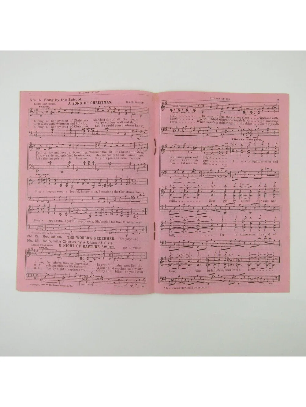 Sheet Music Christmas Service Sample Lorenz Publishing Co Dayton OH Antique 1909